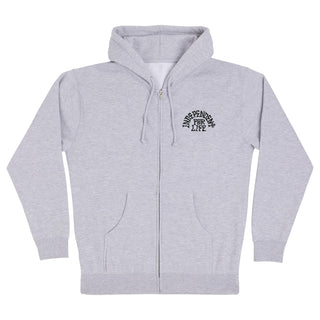 INDEPENDENT TRUCK HEAD ZIP HOODED HEAVYWEIGHT SWEATSHIRT (HEATHER GREY)