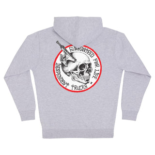 INDEPENDENT TRUCK HEAD ZIP HOODED HEAVYWEIGHT SWEATSHIRT (HEATHER GREY)