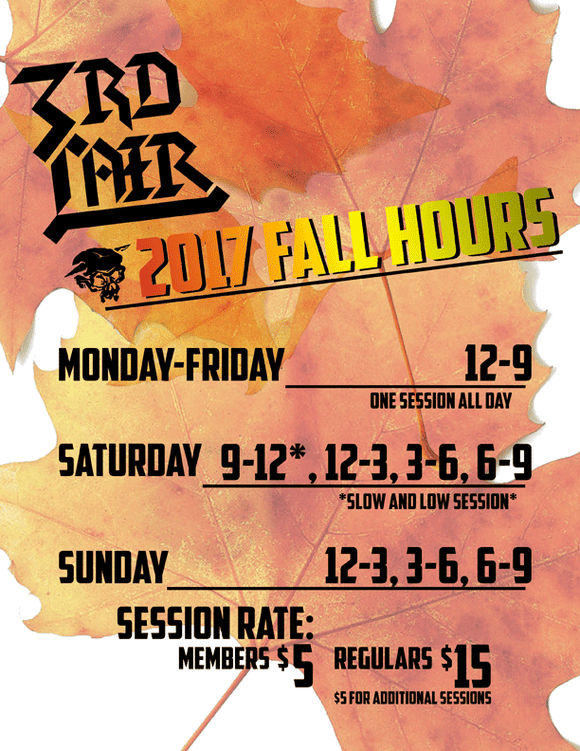 Fall Session Times Start Sep 5