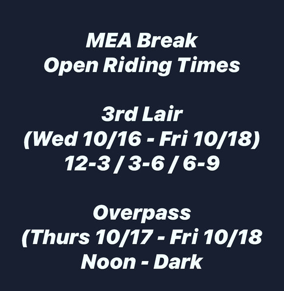 MEA Break Special Session Times