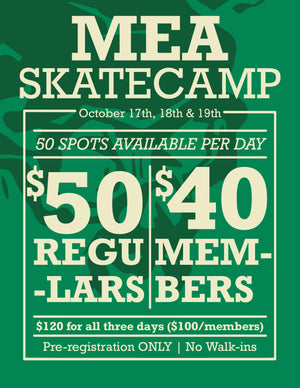 MEA Skateboard Camp Registration now Open