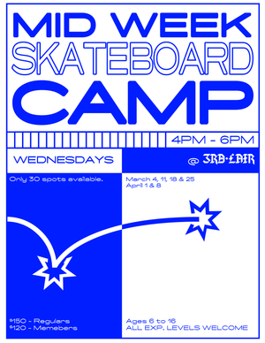Registration for Mid Week Skateboard Clinics - Winter Session #2 Now Open
