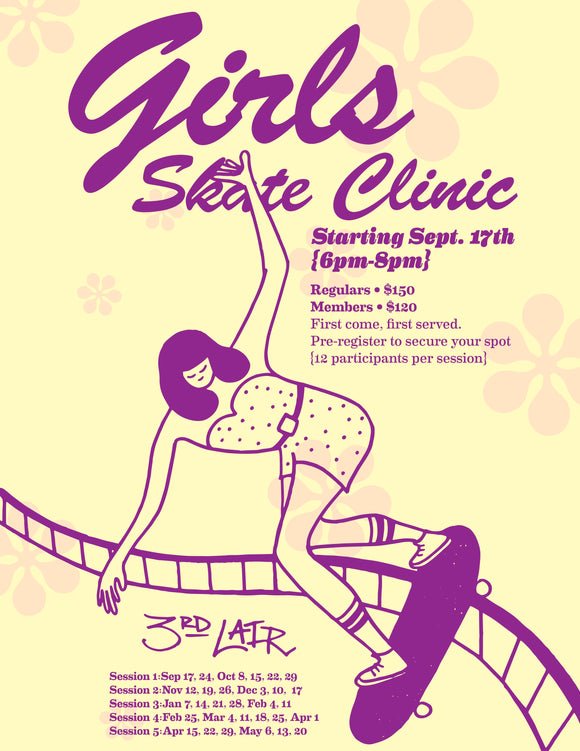 Monday Evening Girls Skate Club Clinics starting Sep 17.