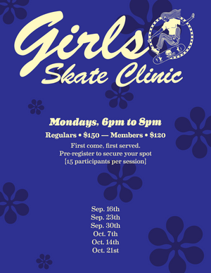 Girls Skateboard Clinics - Fall Session #1 Starts Monday Sep 16, 2019