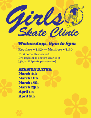 Registration for Girls Skateboard Clinic - Winter Session #2 Now Open