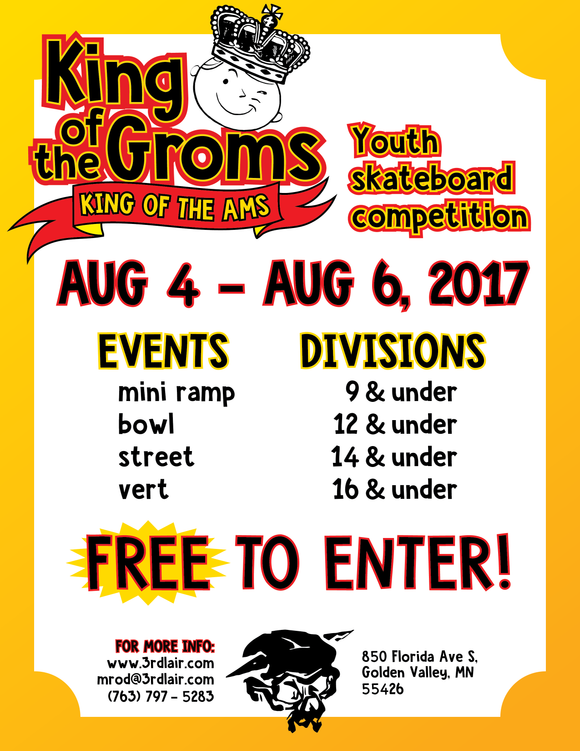2017 King of the Groms/Ams Official Schedule