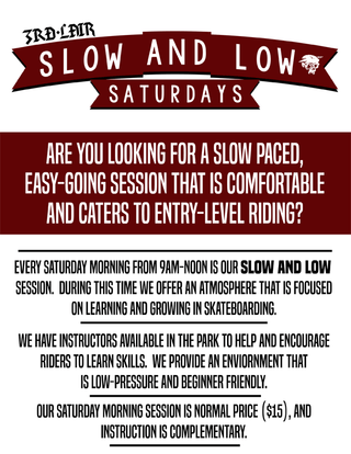 Slow and Low Saturdays - Starting Sat Sep 9, 2017