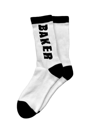 BAKER BLACK LETTERS WHITE SOCKS