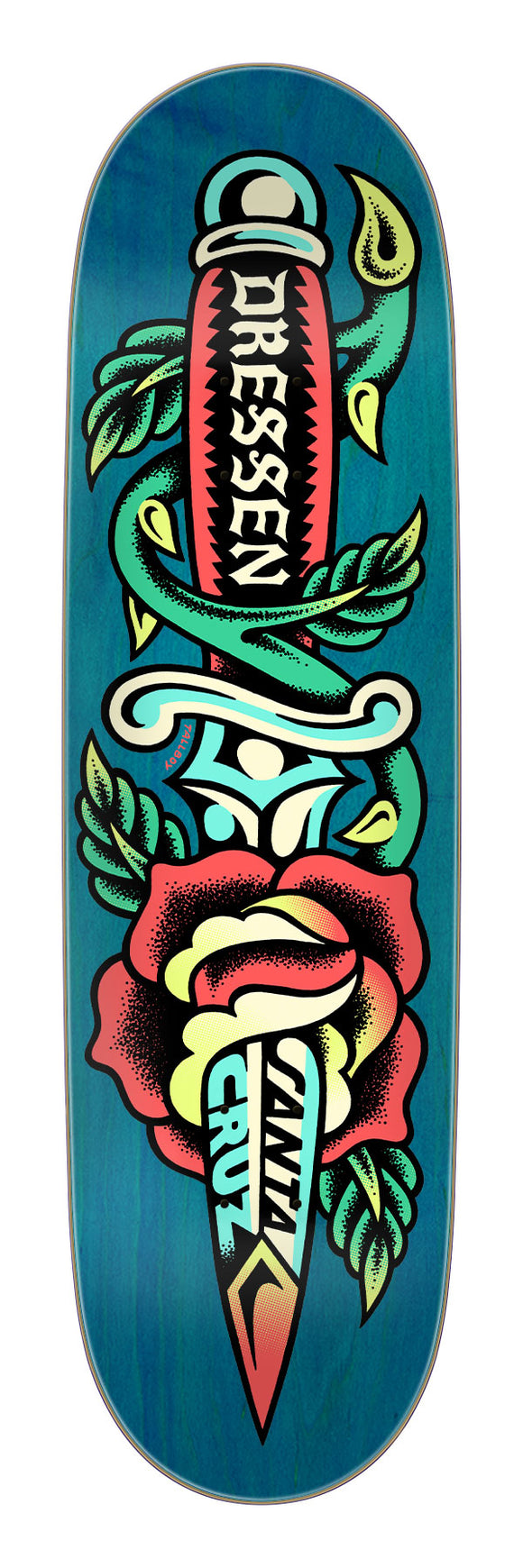 SANTA CRUZ DRESSEN ROSE DAGGER DECK 8.7