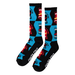 SANTA CRUZ ALL OVER SCREAMING STRIP CREW SOCKS (1 PAIR)