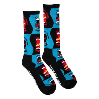 SANTA CRUZ ALL OVER SCREAMING STRIP CREW SOCKS (1 PAIR)