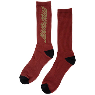 SANTA CRUZ SOLID FLAME STRIP CREW SOCKS (1 PAIR)