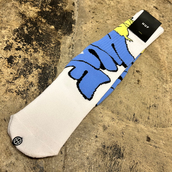 HUF DOG SENSE SOCKS (WHITE)