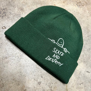 THRASHER GONZ SAD FOLD BEANIE (FOREST GREEN)