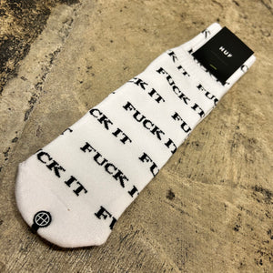 HUF FUCK IT 1/4 SOCKS (WHITE)