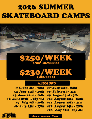 2026 SUMMER SKATEBOARD CAMP - FULL WEEK REGISTRATION