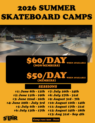 2026 SUMMER SKATEBOARD CAMP - SINGLE DAY REGISTRATION