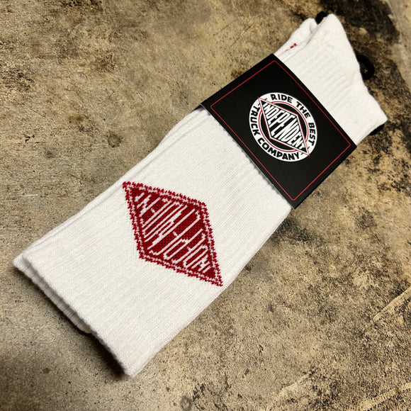 INDEPENDENT DIAMOND GROUNDWORK CREW SOCKS (WHITE / 9-11)