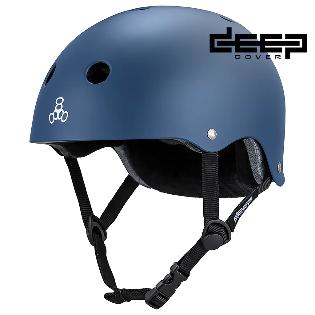 bike helmet 8+ teal Triple 8 Deep Cover Helmet Navy Matte / XL/XXL