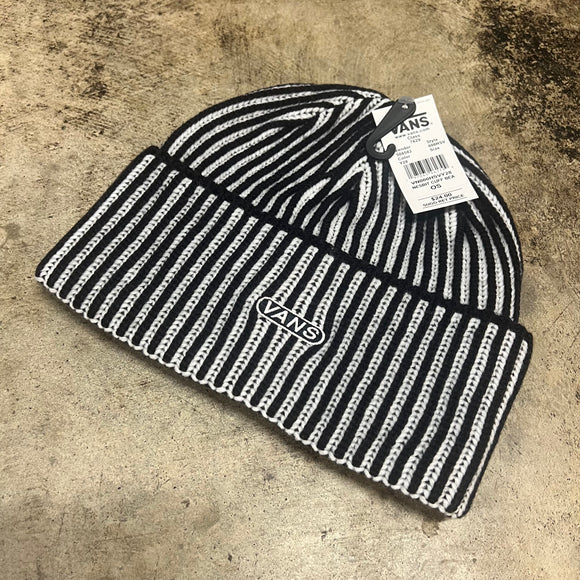 VANS NESBIT CUFF BEANIE BLACK/WHITE