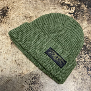 ANTI HERO STOCK EAGLE LABEL CUFF BEANIE (OLIVE/BLK)