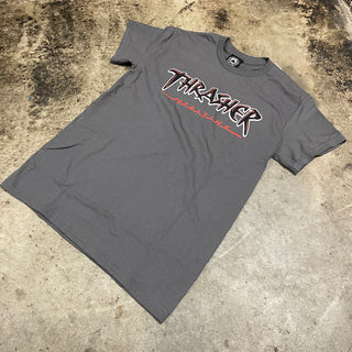 THRASHER SLASH T-SHIRT (CHARCOAL)