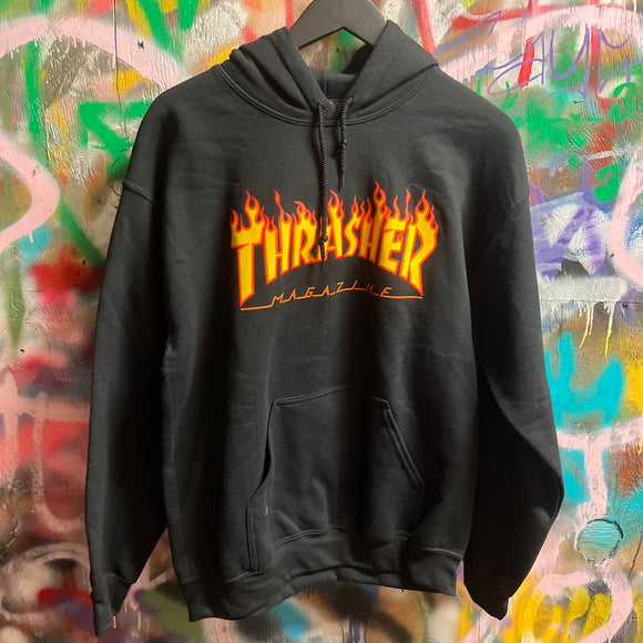 THRASHER FLAME LOGO HOODIE BLACK