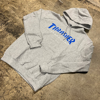 THRASHER OUTLINED HOODIE (GREY/BLUE)