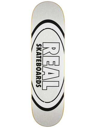 Skateboard deck with 'Real Skateboards' logo on a white background