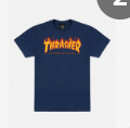 THRASHER FLAME TSHIRT (NAVY)