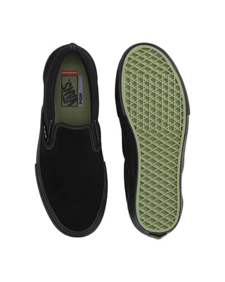 VANS SKATE SLIP-ON (BLK/BLK/OLIVE)