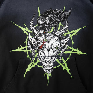 WELCOME X SLIPKNOT RAVENOUS SUN FADE HOODIE (BLACK FADE)