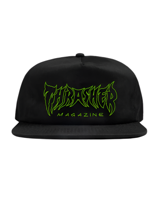 Thrasher Mag Metal mesh trucker hat.