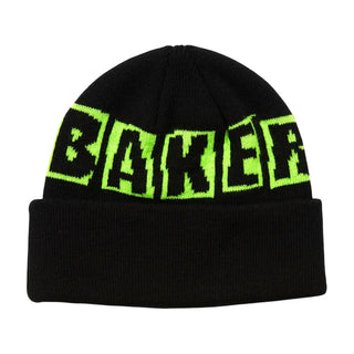 BAKER BRAND LOGO BEANIE (BLACK/GREEN)