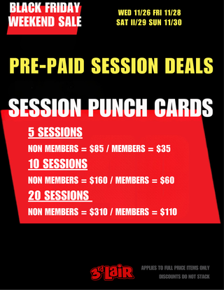 BLACK FRIDAY PRE-PAID SESSION PUNCH CARDS