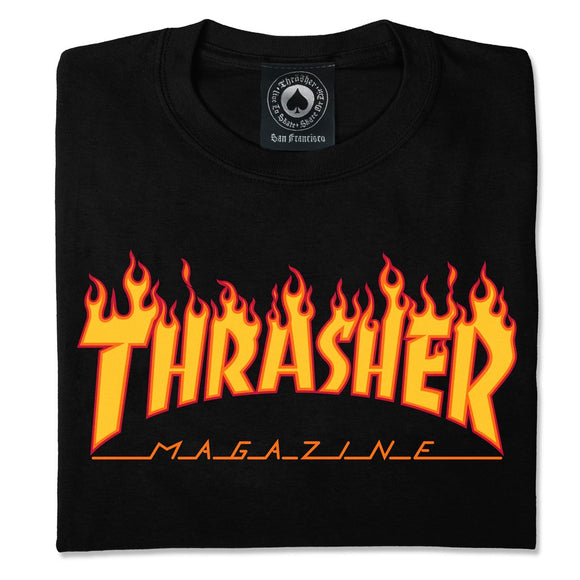 THRASHER FLAME TSHIRT (BLACK)