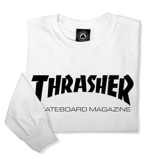 THRASHER SKATE MAG L/S (WHITE)